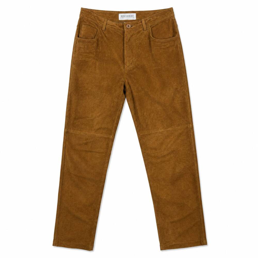 Vintage 1990s Hugo Buscati Collection Women's Genuine Suede Leather Trousers Bro